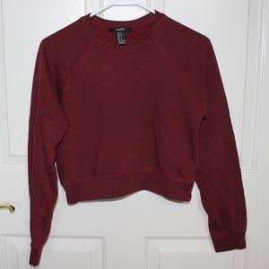 Maroon Crop Sweatshirt